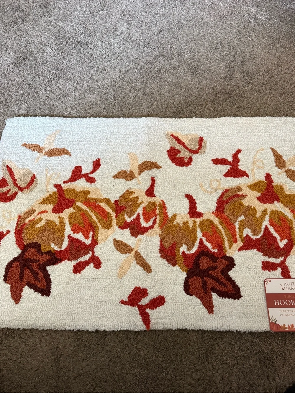 Autumn Harvest Cream & Multi Hooked Door Mat by Autumn Harvest